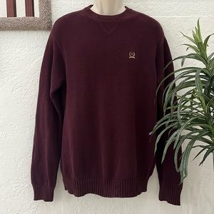 TOMMY HILFIGER Men’s Burgundy Heavy Knit Sweater Size M EUC